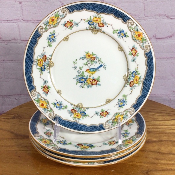 Vintage Minton Isis Blue Salad Plates - Set of 4 - Picture 1 of 9